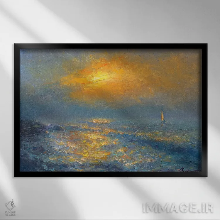 تابلو غروب دهم اثر دمیتری اولین - نمای قابدار مشکی