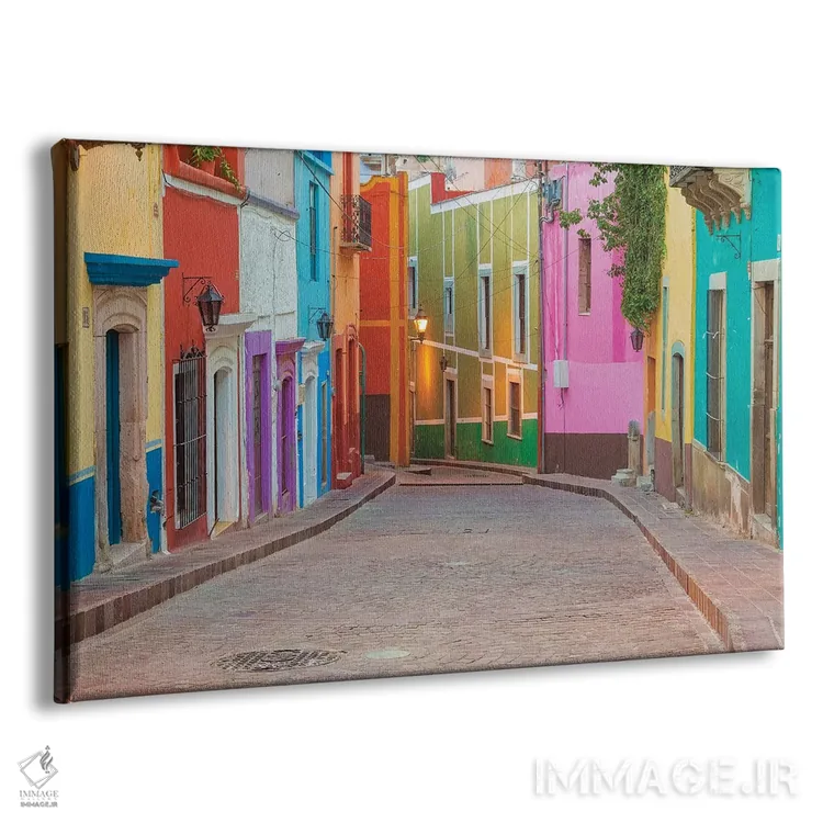 تابلو چشمانداز خیابانی رنگارنگ، گواناخواتو، مکزیک اثر دان پاولسون - نمای پرسپکتیو محصول