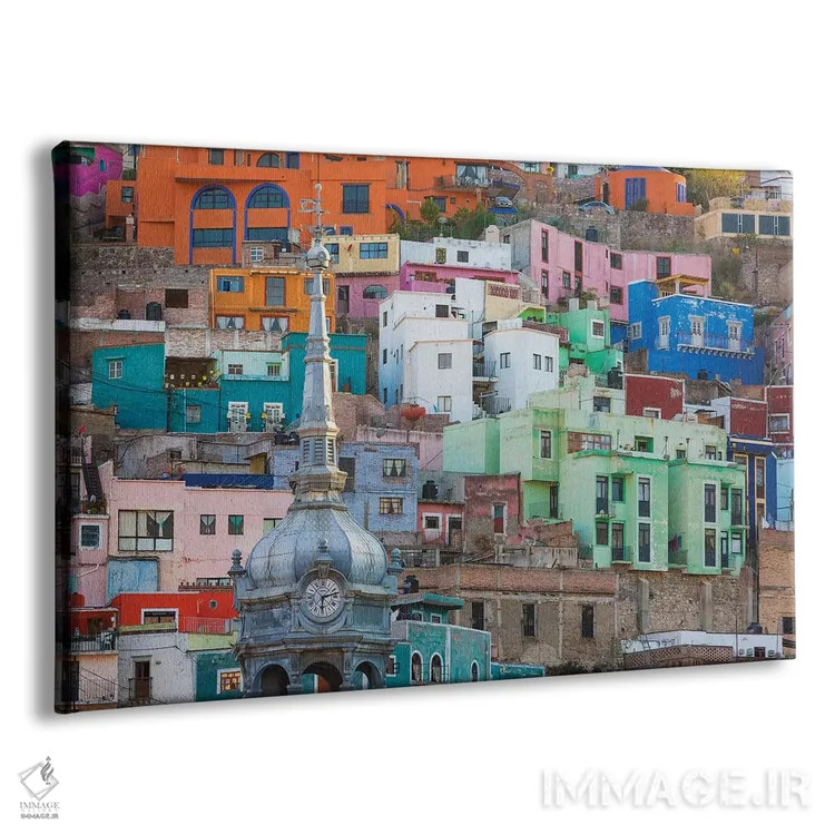 تابلو معماری با رنگهای زنده، گواناخواتو، مکزیک اثر دان پاولسون - نمای پرسپکتیو محصول