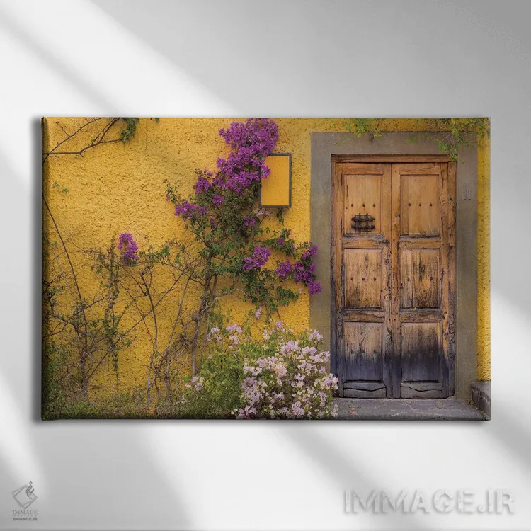 تابلو گل کاغذی کنار دری چوبی، سن میگوئل د آینده، گواناخواتو، مکزیک اثر دان پاولسون - نمای روبهرو روی دیوار