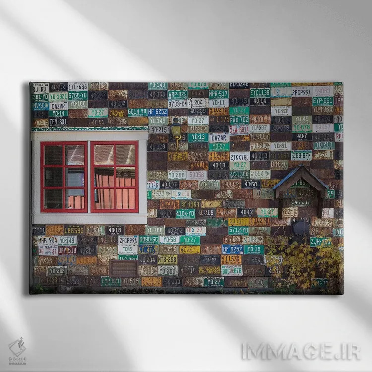 تابلو خانه پلاکخورده، کرستد بیوت، شهرستان گانیسون، کلرادو، آمریکا اثر دان پاولسون - نمای روبهرو روی دیوار