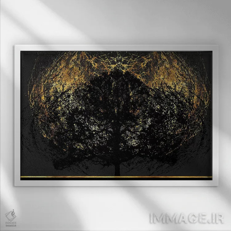 تابلو درختچه شعلهور اثر دافنه هوراِو - نمای قابدار سفید