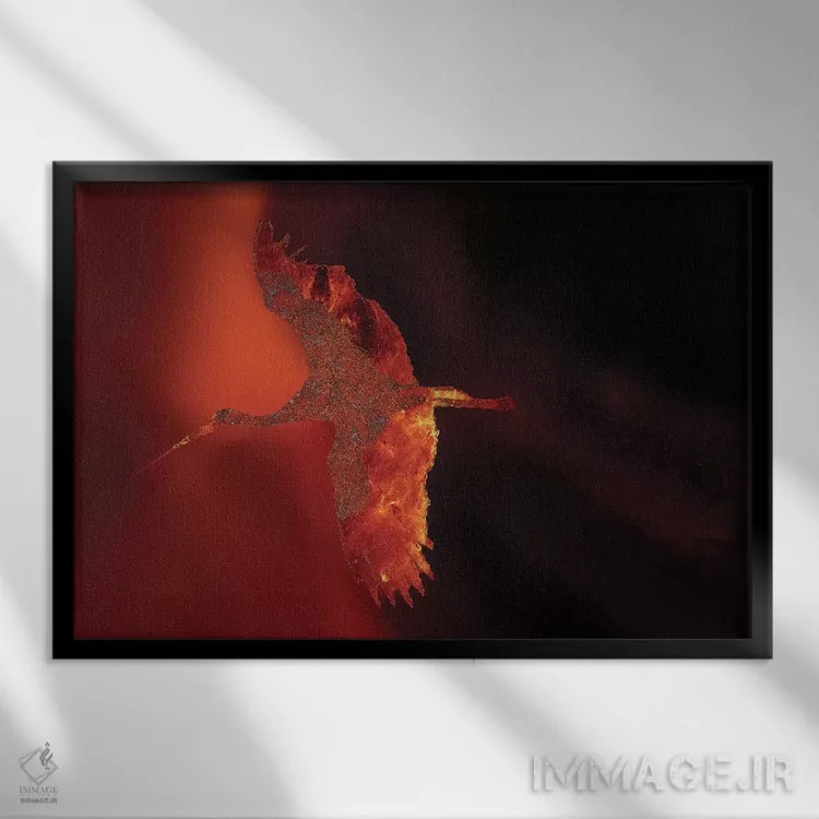 تابلو ققنوس اثر دافنه هوراِو - نمای قابدار مشکی