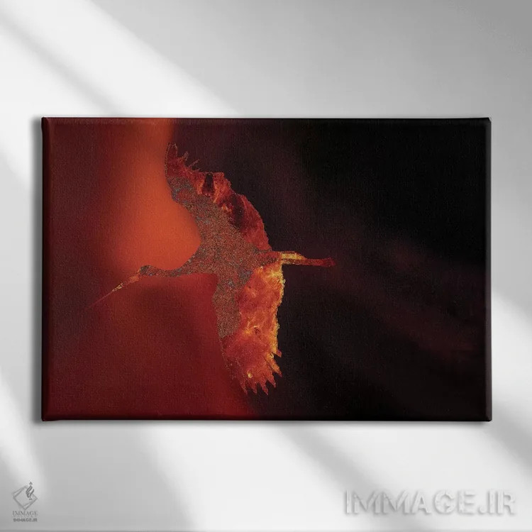 تابلو ققنوس اثر دافنه هوراِو - نمای روبهرو روی دیوار