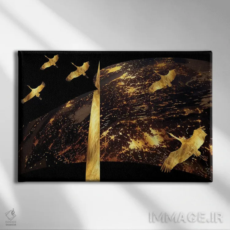 تابلو قایق بادبانی در باد خورشیدی اثر دافنه هوراِو - نمای روبهرو روی دیوار