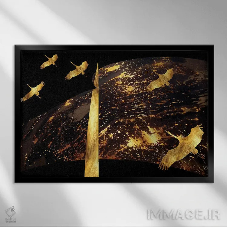 تابلو قایق بادبانی در باد خورشیدی اثر دافنه هوراِو - نمای قابدار مشکی