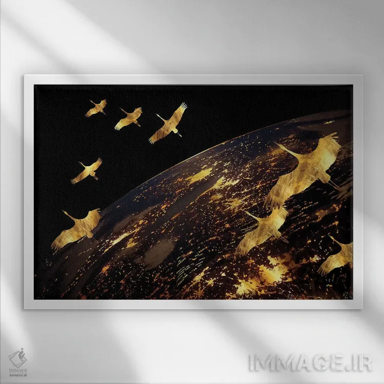 تابلو پرندگان شب اثر دافنه هوراِو - نمای قابدار سفید