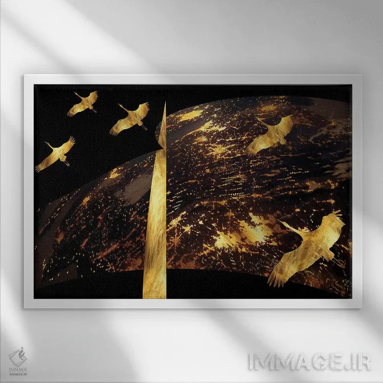 تابلو قایق بادبانی در باد خورشیدی اثر دافنه هوراِو - نمای قابدار سفید