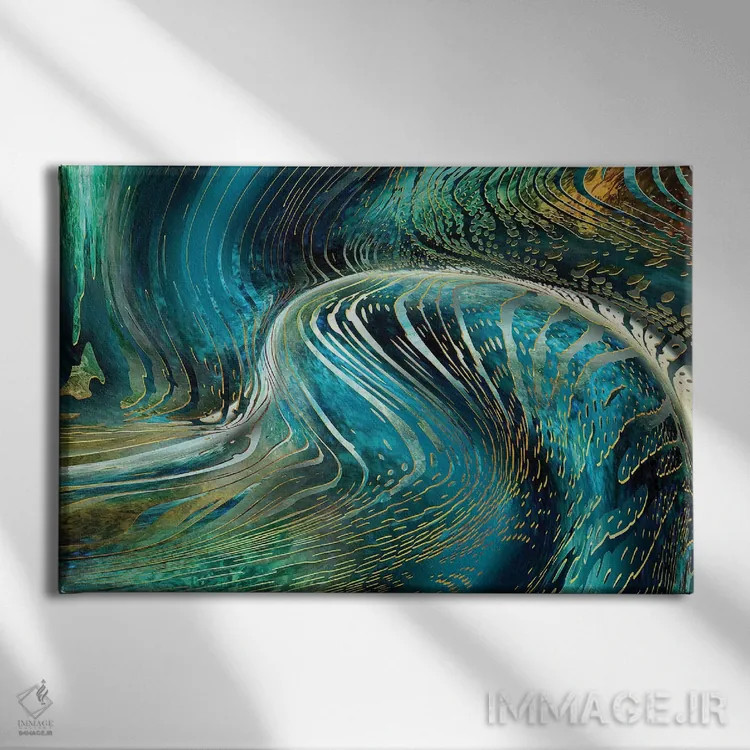 تابلو موج زیر آب اثر دافنه هوراِو - نمای روبهرو روی دیوار