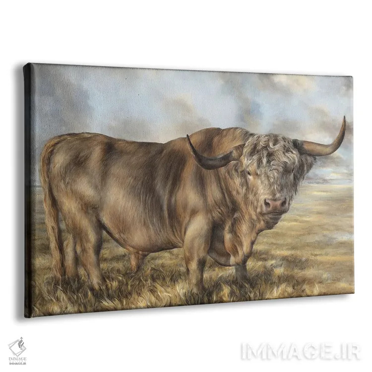 تابلو گاو قهوهای ارتفاعات اثر باورا پرژوگینا - نمای پرسپکتیو محصول