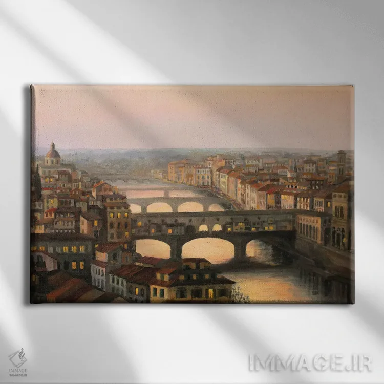 تابلو پل وکیو در فلورانس (ایتالیا) اثر کیریلارْت (نام هنری یا استودیو) - نمای روبهرو روی دیوار