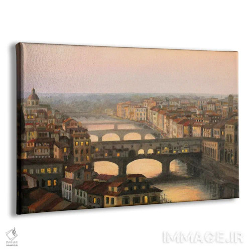 تابلو پل وکیو در فلورانس (ایتالیا) اثر کیریلارْت (نام هنری یا استودیو) - نمای پرسپکتیو محصول
