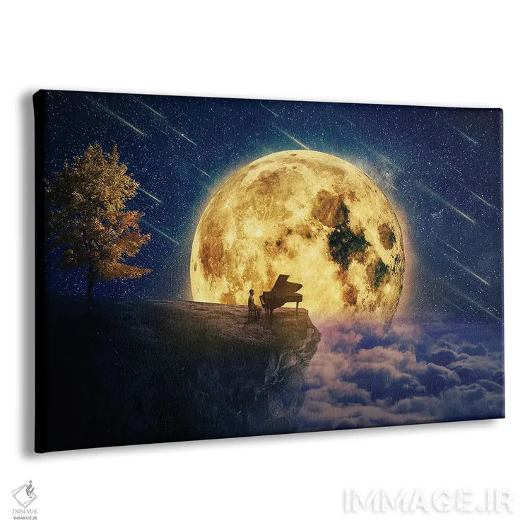 تابلو لالایی نیمهشب با پیانو اثر سایکوشَدو (نام کاربری/نام هنری) - نمای پرسپکتیو محصول