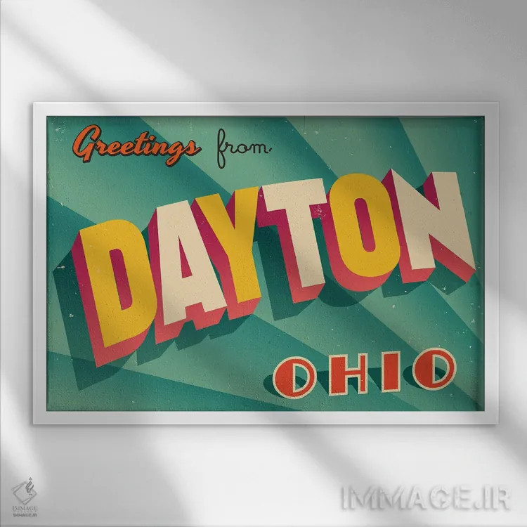 تابلو درود از دیتون اثر ریال کالاهان (نام کاربری/هنری) - نمای قابدار سفید