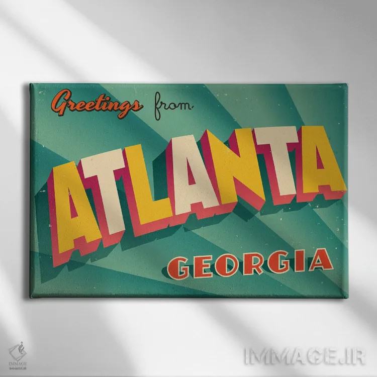 تابلو درود از آتلانتا اثر ریال کالاهان (نام کاربری/هنری) - نمای روبهرو روی دیوار