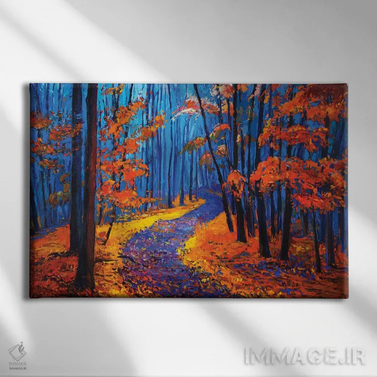 تابلو منظرهٔ پاییزی اثر بوروجُینت - نمای روبهرو روی دیوار