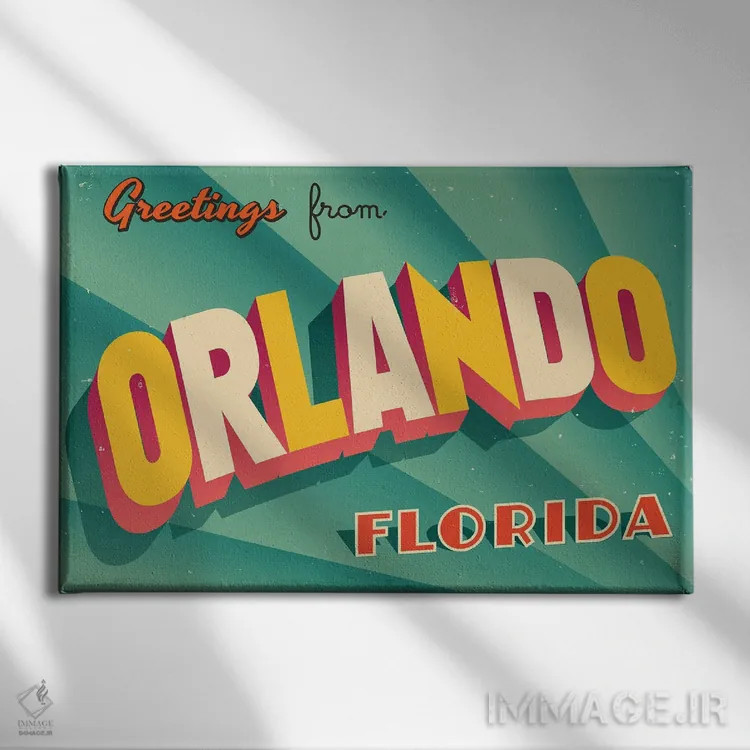 تابلو درود از اورلاندو اثر ریال کالاهان (نام کاربری/هنری) - نمای روبهرو روی دیوار