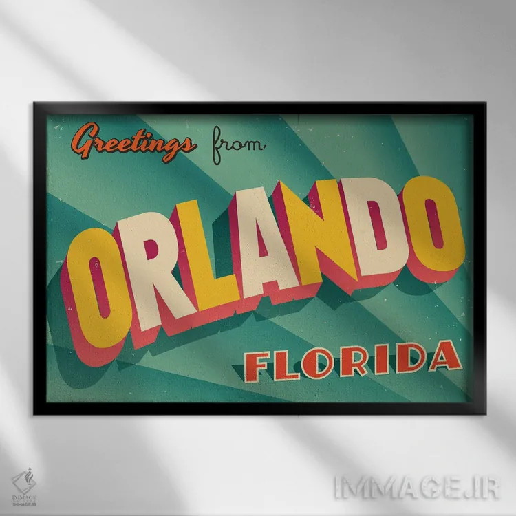 تابلو درود از اورلاندو اثر ریال کالاهان (نام کاربری/هنری) - نمای قابدار مشکی