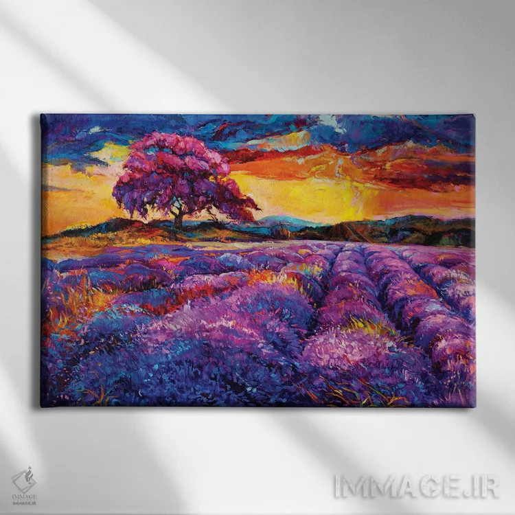 تابلو مزارع اسطوخودوس II اثر بوروجُینت - نمای روبهرو روی دیوار