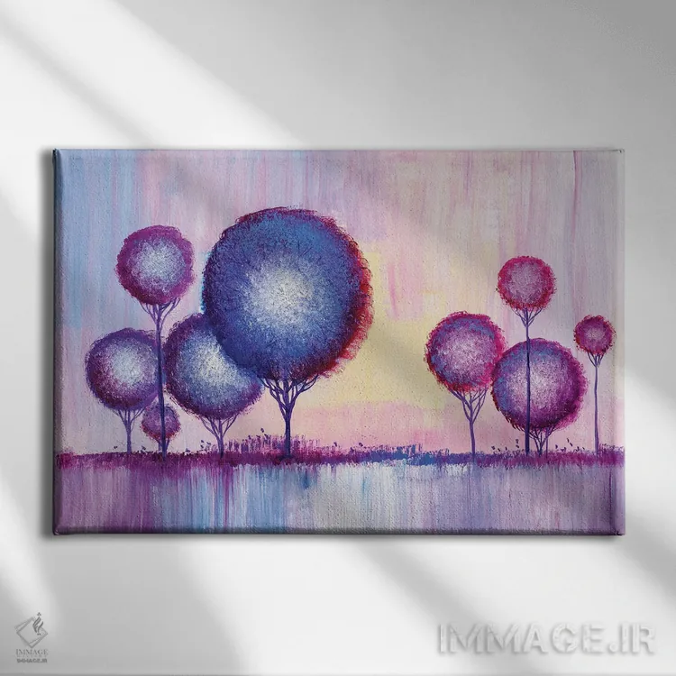 تابلو درختان رنگین VI اثر اس. بلوف - نمای روبهرو روی دیوار