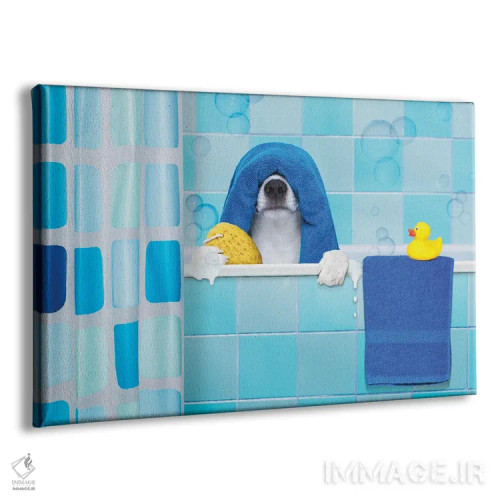 تابلو سگ در حمام I اثر دَمِدیزو - نمای پرسپکتیو محصول