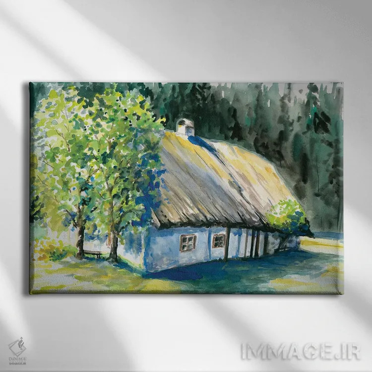 تابلو خانه قدیمی اثر دیپگرین (هنرمند یا برند هنری) - نمای روبهرو روی دیوار