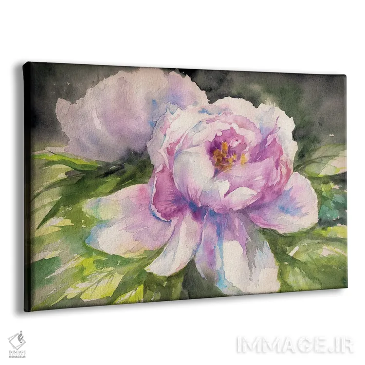 تابلو آبرنگ گل صدتومانی صورتی اثر دیپگرین (هنرمند یا برند هنری) - نمای پرسپکتیو محصول