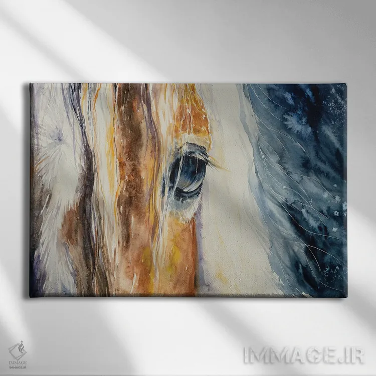 تابلو نمای نزدیک از چشم زیبای اسب اثر دیپگرین (هنرمند یا برند هنری) - نمای روبهرو روی دیوار
