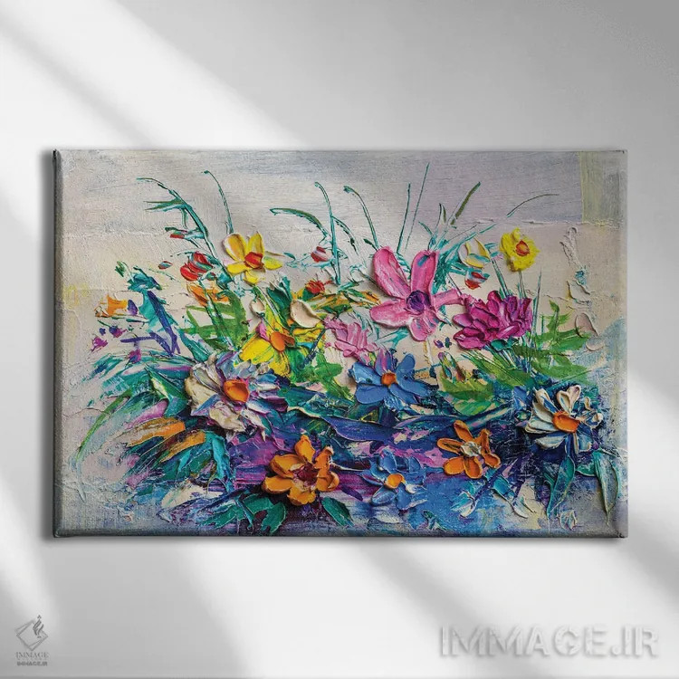 تابلو دستهگل گلها اثر اس. بلوف - نمای روبهرو روی دیوار