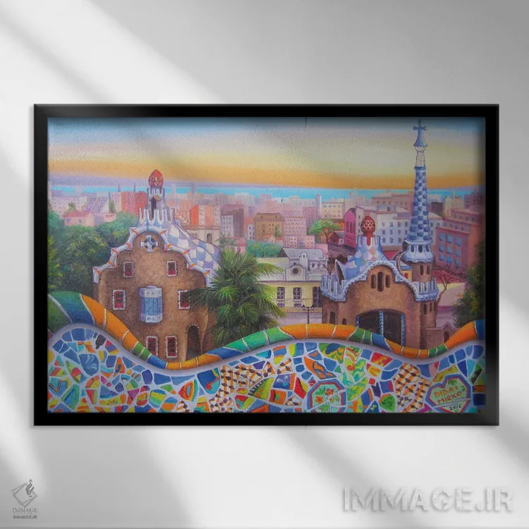 تابلو بارسلونا ۲ اثر میلنا۲۸۱۲۱۹۸۱ - نمای قابدار مشکی