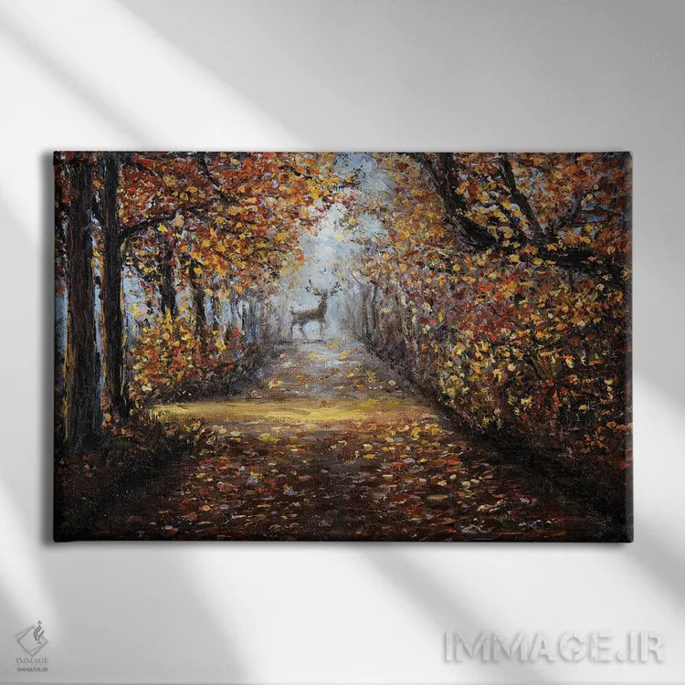 تابلو گوزن در پارک اثر بوروجُینت - نمای روبهرو روی دیوار