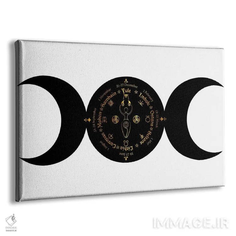 تابلو الههی ویکا با نماد سهگانه ماه سیاه (اسطورهٔ جادوگری) اثر رابین_ph - نمای پرسپکتیو محصول
