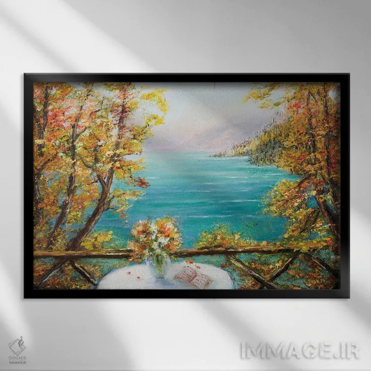 تابلو تراس و اقیانوس اثر بوروجُینت - نمای قابدار مشکی