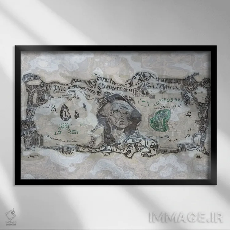 تابلو دلار غرقشده اثر جورجیوس - نمای قابدار مشکی