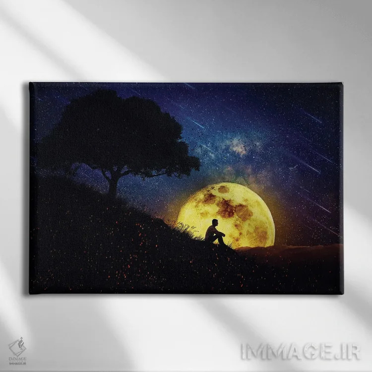 تابلو قدرت شفابخش طبیعت در شب اثر سایکوشَدو (نام کاربری/نام هنری) - نمای روبهرو روی دیوار