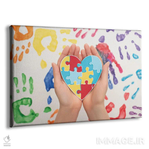 تابلو زن با قطعه پازل قلبی در دست اثر وادیم واسنین - نمای پرسپکتیو محصول