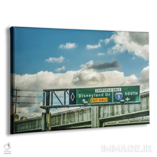 تابلو تابلوی خروجی خیابان دیزنیلند در بزرگراه ۵ (آمریکا) اثر الکان۳۲ - نمای پرسپکتیو محصول