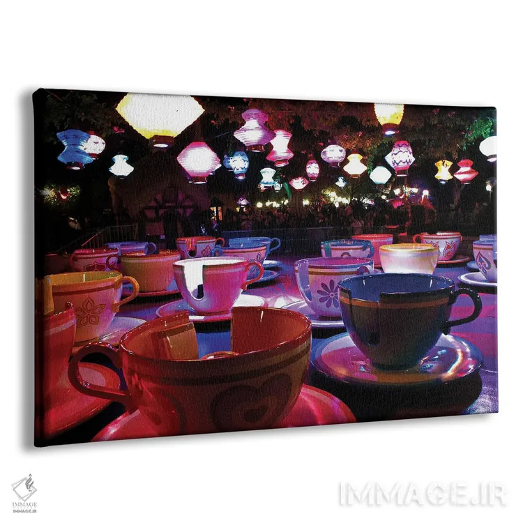 تابلو گردونهٔ فنجانی در شب اثر یو اوموزو - نمای پرسپکتیو محصول