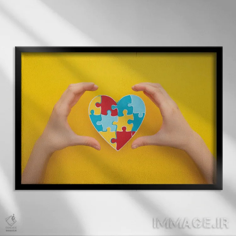 تابلو روز جهانی آگاهی از اوتیسم اثر وادیم واسنین - نمای قابدار مشکی