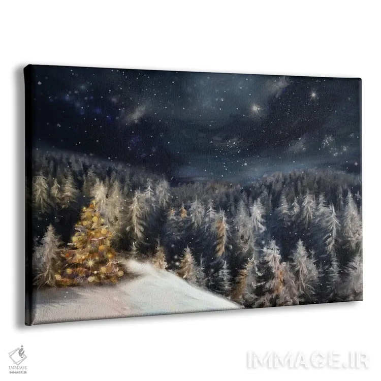 تابلو منظرهٔ کریسمس اثر جولیاشا (لقب هنری) - نمای پرسپکتیو محصول