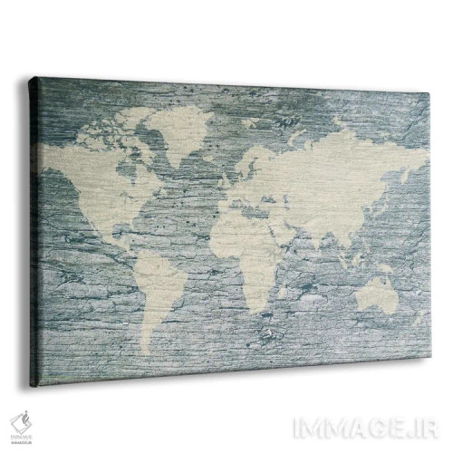 تابلو پرچم نقشهٔ جهان سفید کلاسیک اثر آنتون مدودف - نمای پرسپکتیو محصول