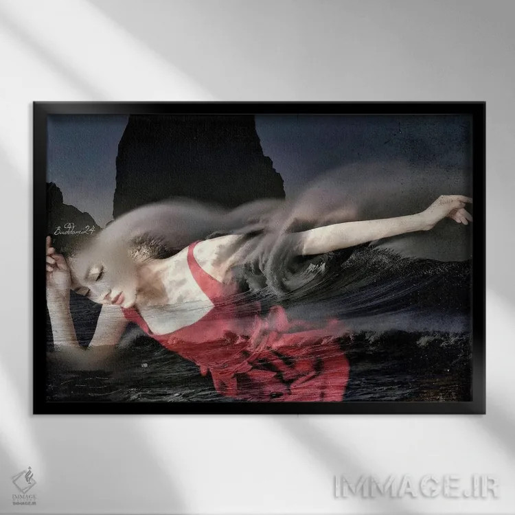 تابلو خزندهٔ شب اثر دومینیک بادوئل - نمای قابدار مشکی