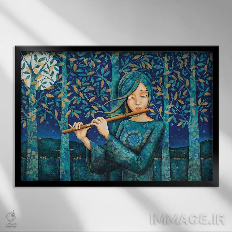 تابلو فلوت شب اثر دنیلا پرزیوزو اینوالر - نمای قابدار مشکی