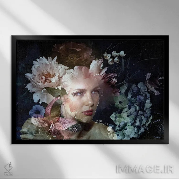 تابلو کلوریس (الههٔ گلها در اسطوره) اثر دومینیک بادوئل - نمای قابدار مشکی