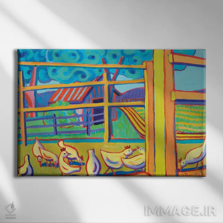 تابلو مرغهای هالیس ۲ اثر دبرا برتون رابینسون - نمای روبهرو روی دیوار