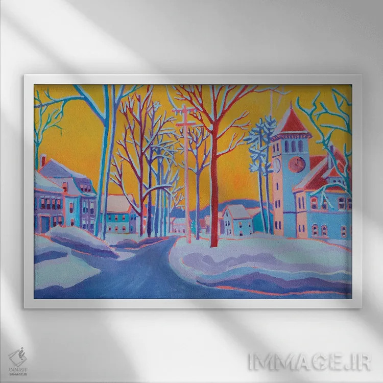 تابلو شهر طلایی اثر دبرا برتون رابینسون - نمای قابدار سفید