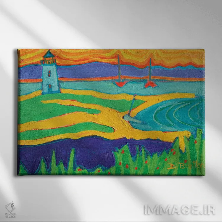 تابلو فانوس دریایی ادگارتاون اثر دبرا برتون رابینسون - نمای روبهرو روی دیوار