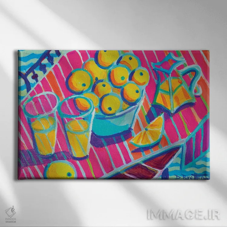 تابلو لیموناد در کورفو (جزیره یونان) اثر دبرا برتون رابینسون - نمای روبهرو روی دیوار