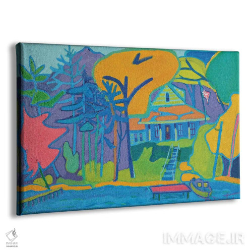 تابلو کلبه کنار رودخانه اثر دبرا برتون رابینسون - نمای پرسپکتیو محصول