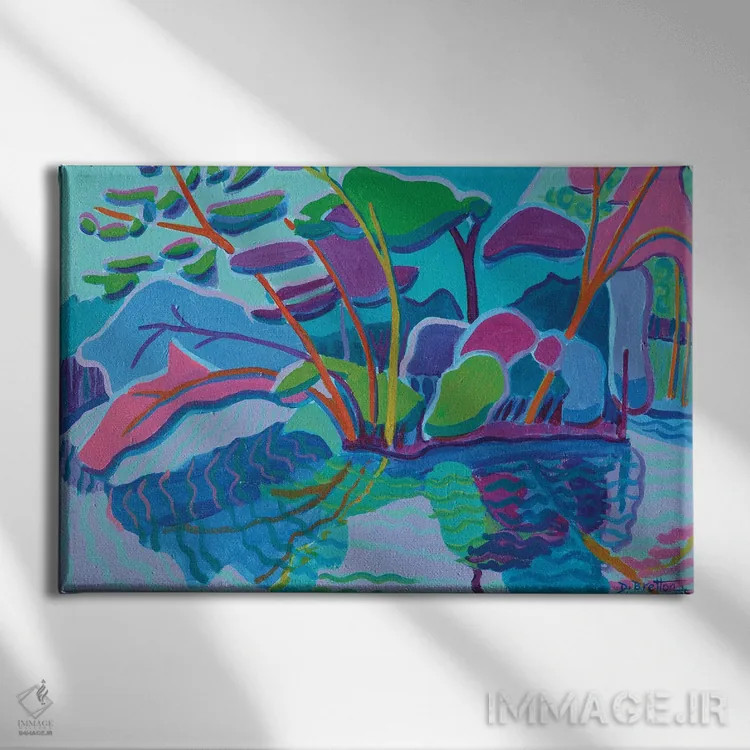 تابلو فروسی ماژنتا (رنگی از جنگل) اثر دبرا برتون رابینسون - نمای روبهرو روی دیوار